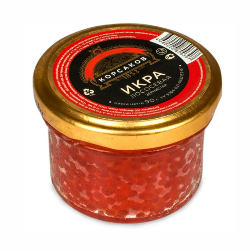 Caviar икра лососевая зернистая. Икра лососевая зернистая красная Корсаков 1853 90г. Икра Корсаков 90г. Икра лососевая Корсаков. Икра лососевая зернистая 90г.